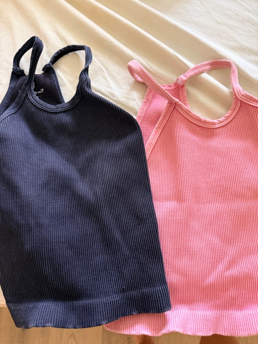 Free People movement Ribbed Tank Tops in Black and Pink